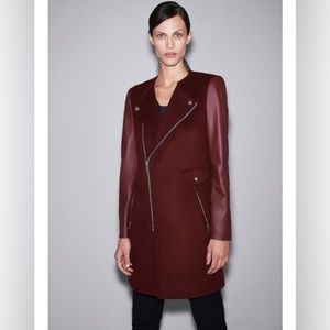 ZARA, WOMAN, WOOL/ LAMBSKIN JACKET